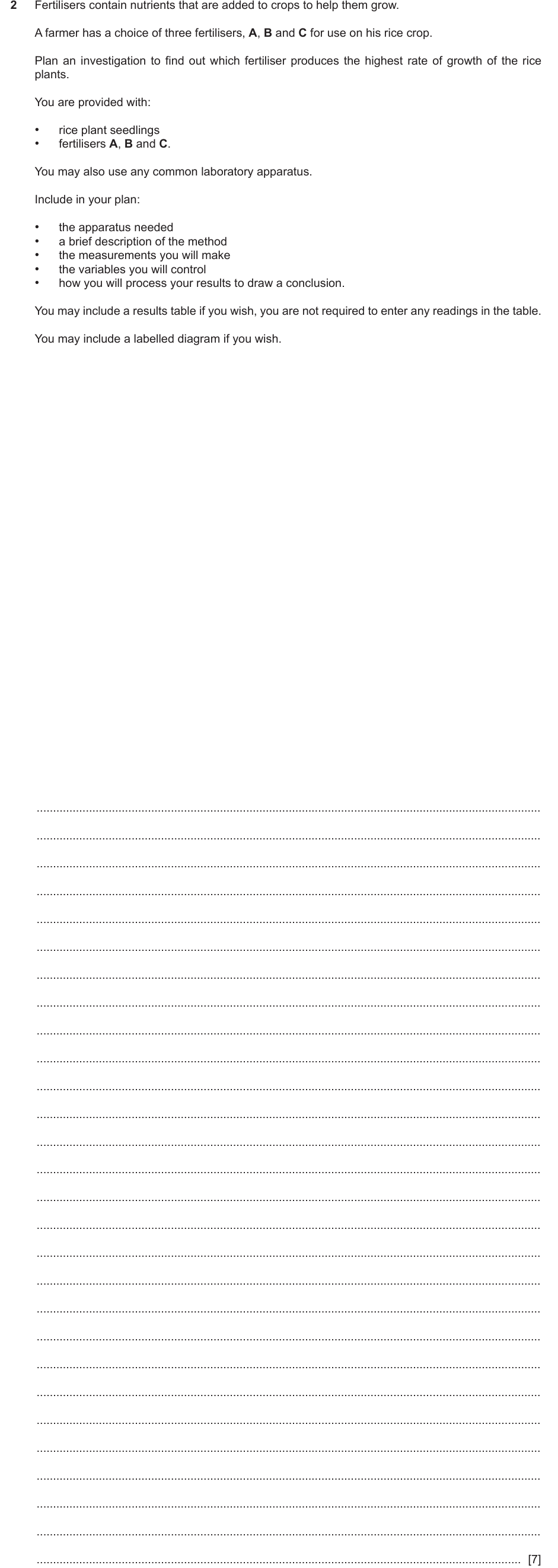 IGCSE 0654 March 2024 Paper 62 Question 2 — Mineral needs of plants