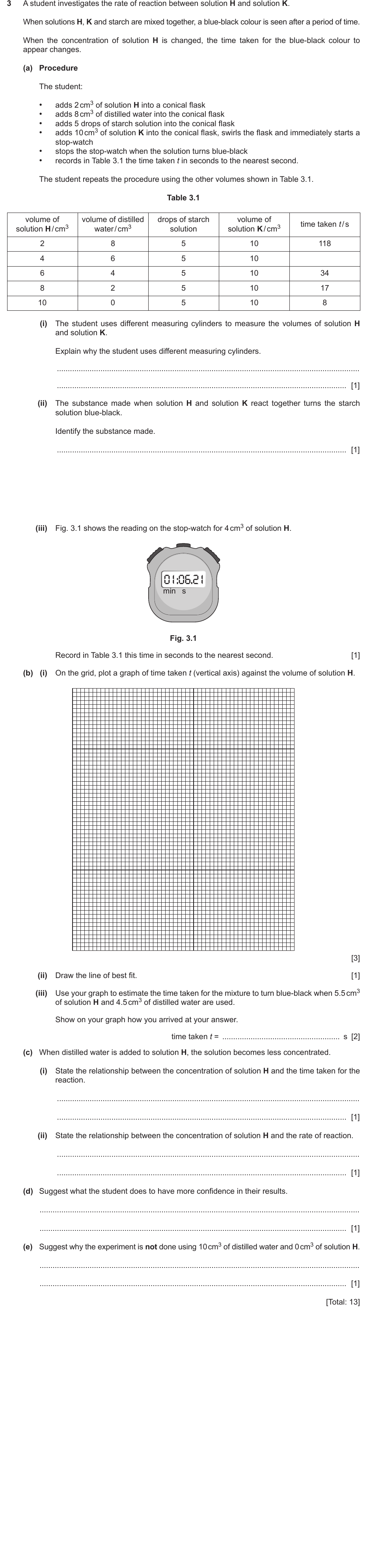 IGCSE 0654 May/June 2023 Paper 63 Question 3 — Water