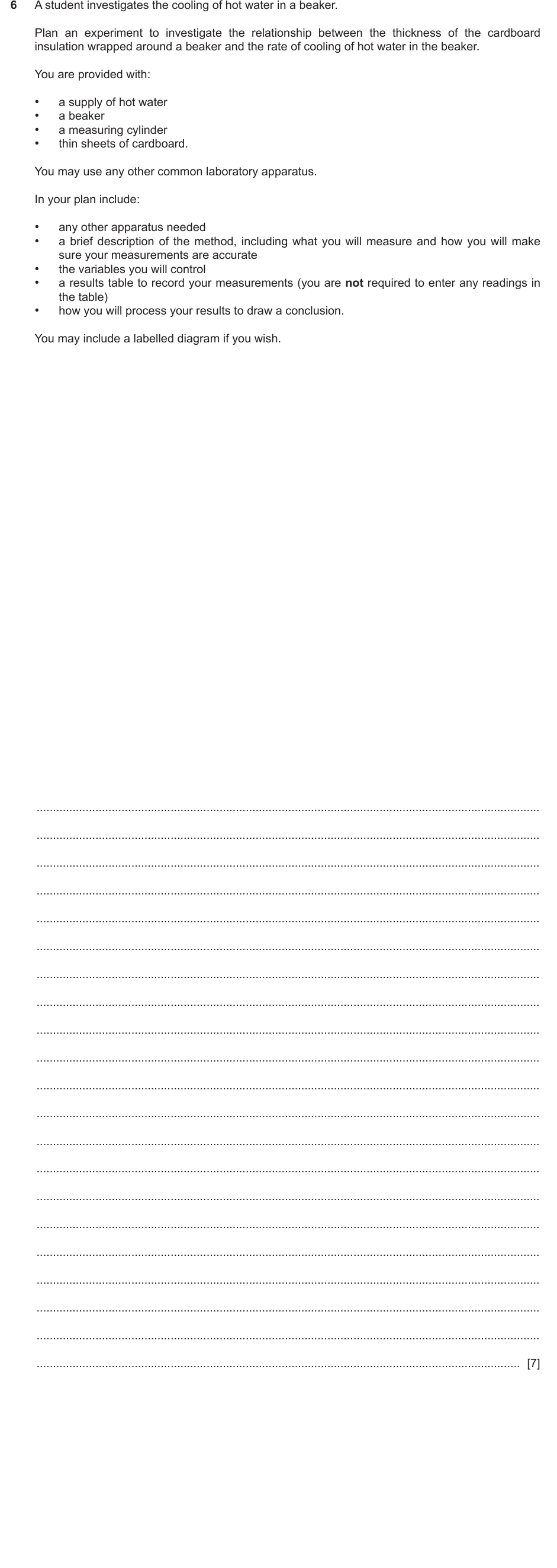 IGCSE 0654 May/June 2024 Paper 61 Question 6 — Physical quantities & measurement