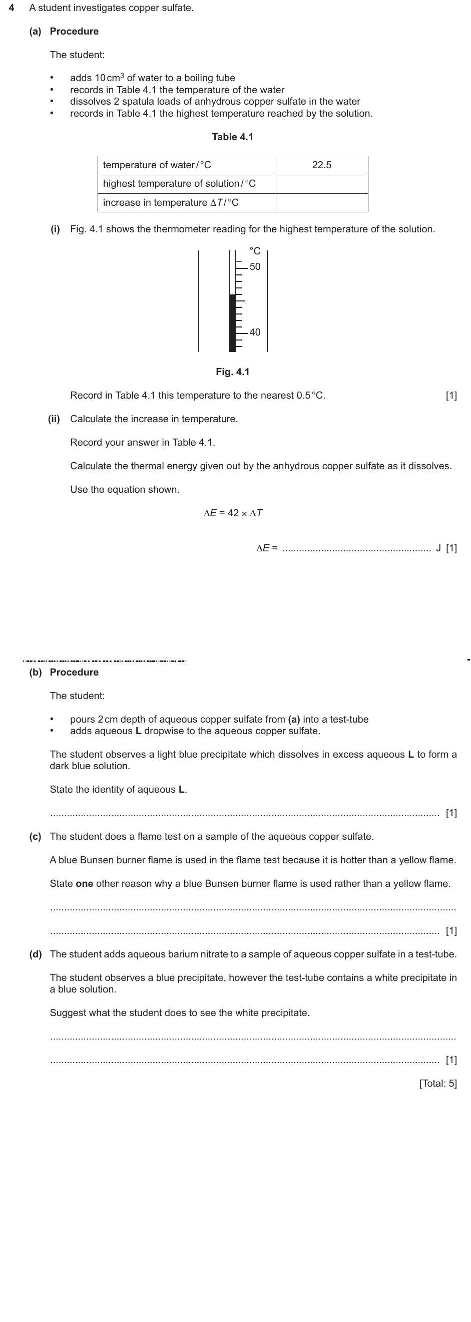 IGCSE 0654 May/June 2025 Paper 62 Question 4 — Tests for ions & gases