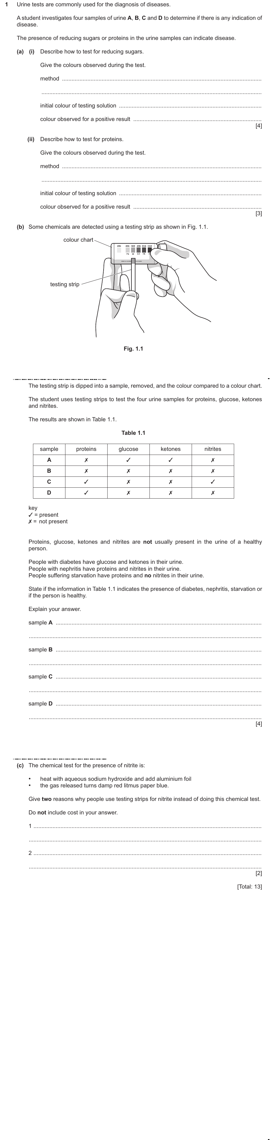 IGCSE 0654 May/June 2025 Paper 63 Question 1 — Excretion & the kidney