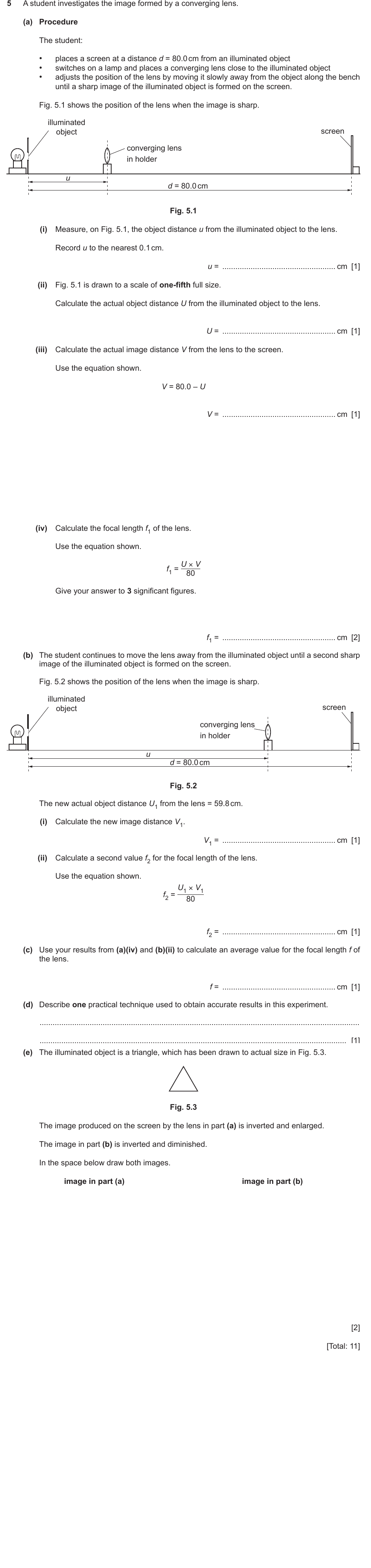 IGCSE 0654 Oct/Nov 2023 Paper 62 Question 5 — Lenses