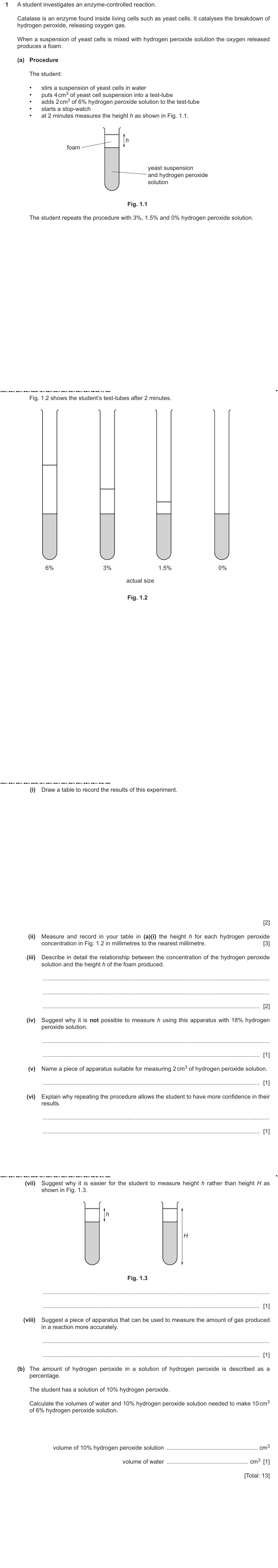 IGCSE 0654 Oct/Nov 2024 Paper 61 Question 1 — Magnification & size of specimens
