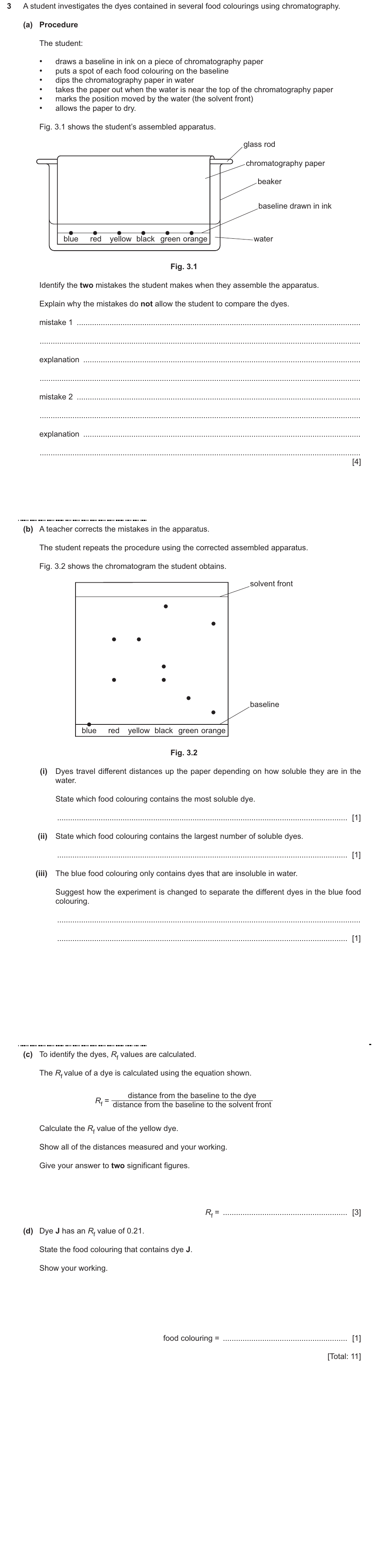 IGCSE 0654 Oct/Nov 2025 Paper 62 Question 3 — Separation & purification