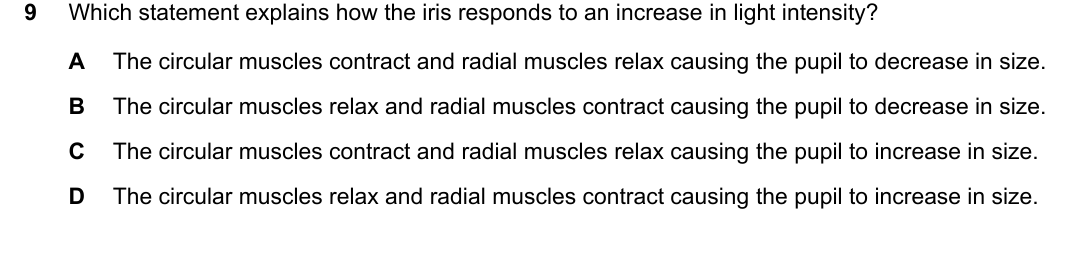 IGCSE 0654 March 2023 Paper 22 Question 9 — The eye