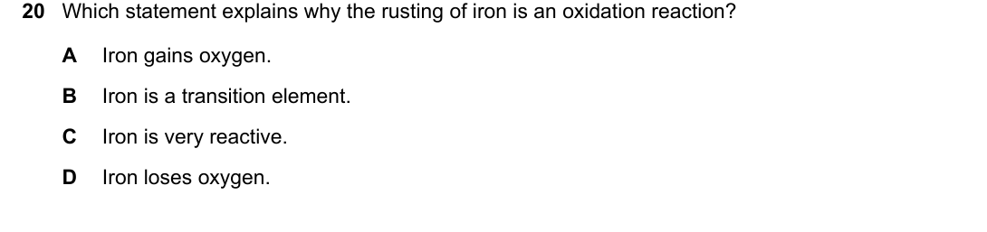 IGCSE 0654 March 2024 Paper 12 Question 20 — Transition elements