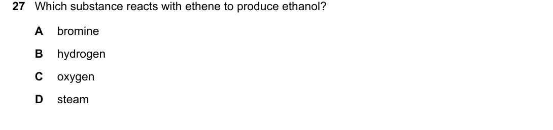 IGCSE 0654 March 2024 Paper 12 Question 27 — Alkanes & alkenes