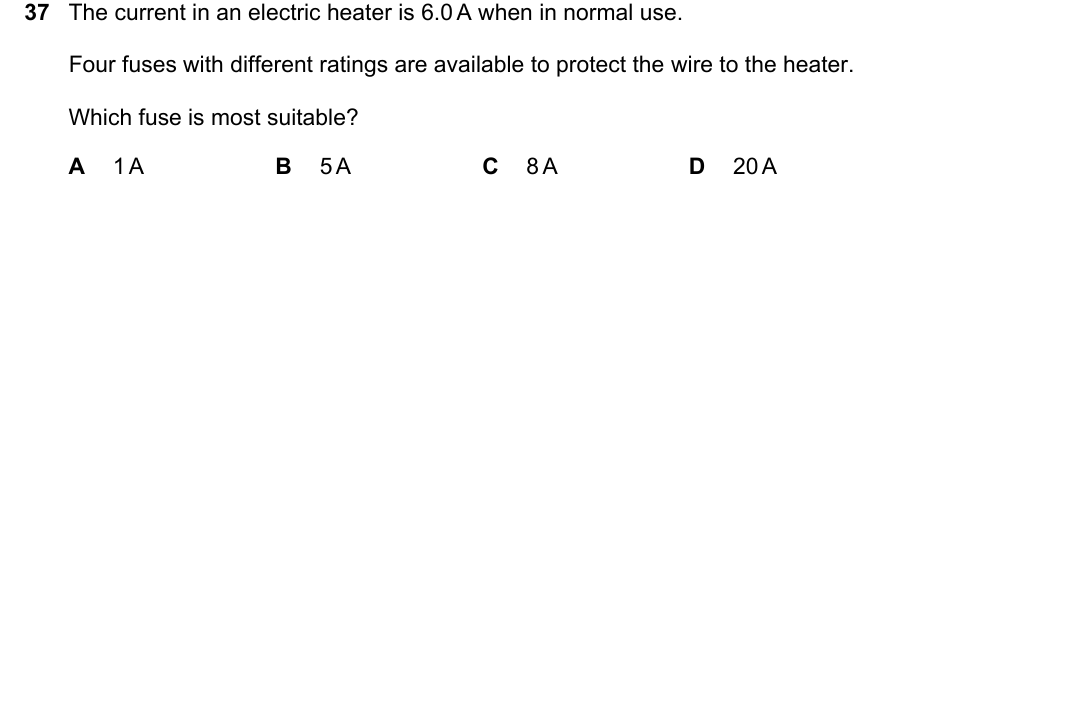 IGCSE 0654 March 2024 Paper 12 Question 37 — Electrical safety