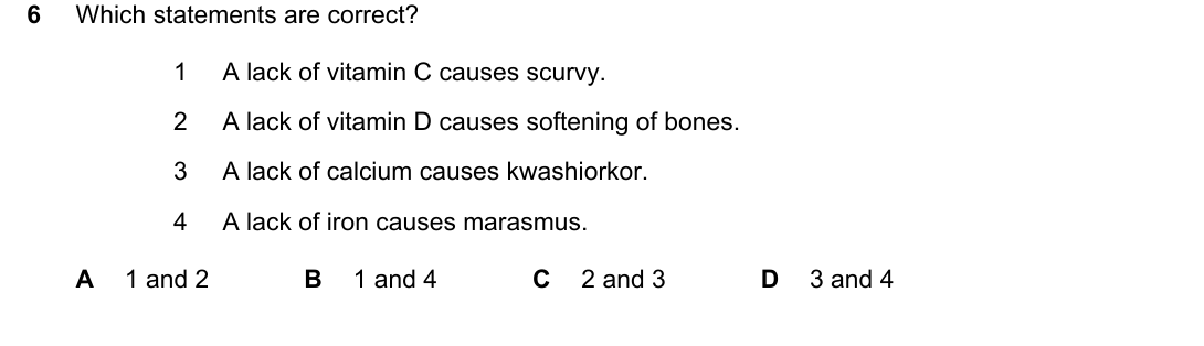 IGCSE 0654 March 2024 Paper 22 Question 6 — Balanced diet