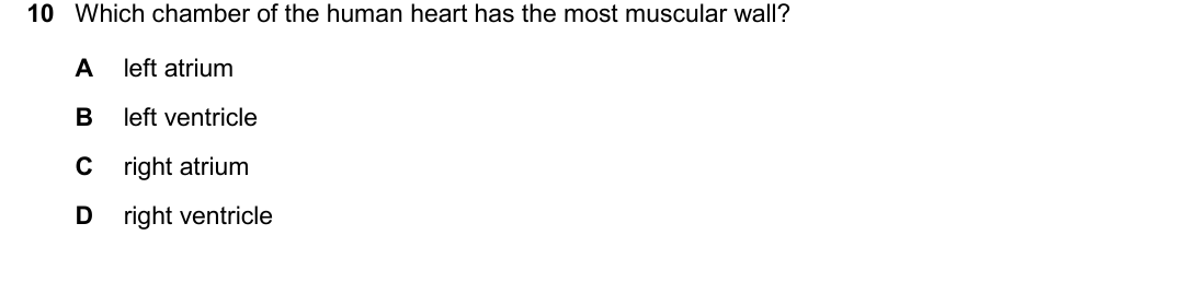IGCSE 0654 March 2025 Paper 12 Question 10 — Heart & circulatory system