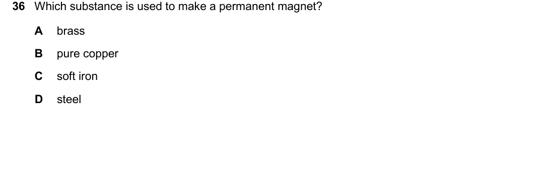 IGCSE 0654 March 2025 Paper 12 Question 36 — Magnetism