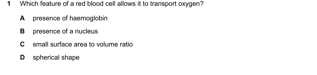 IGCSE 0654 March 2025 Paper 22 Question 1 — Blood