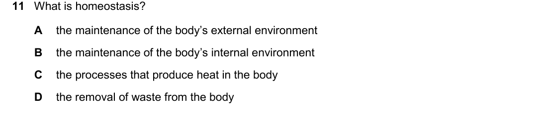 IGCSE 0654 March 2025 Paper 22 Question 11 — Homeostasis