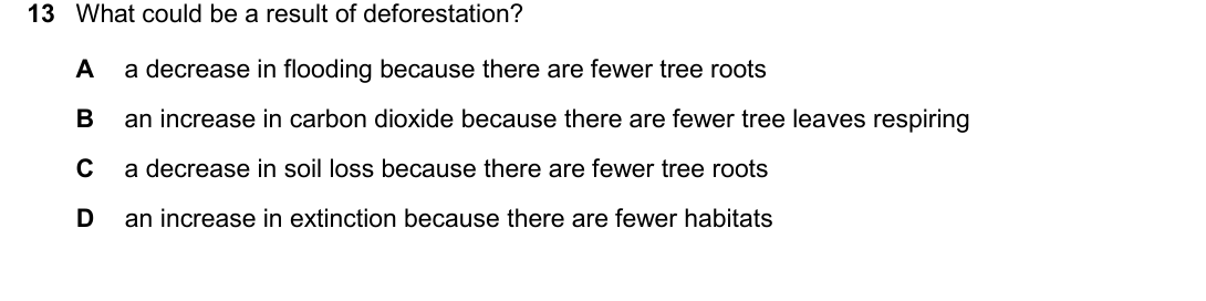 IGCSE 0654 March 2025 Paper 22 Question 13 — Populations & ecosystems