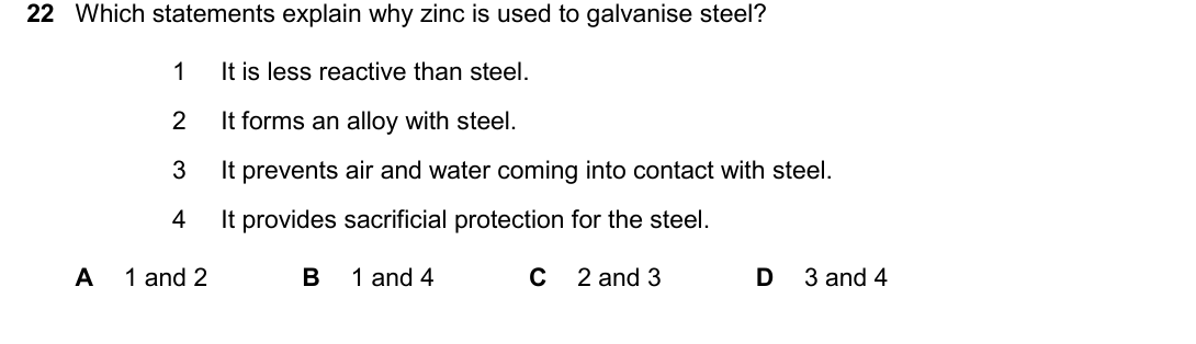 IGCSE 0654 March 2025 Paper 22 Question 22 — Corrosion & rusting