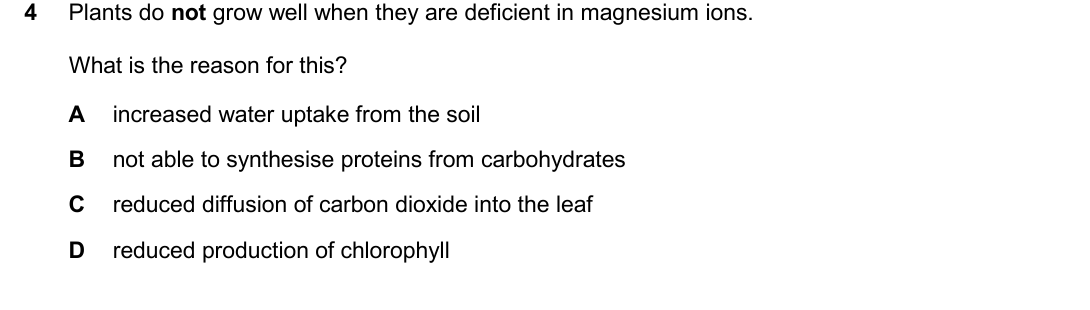 IGCSE 0654 March 2025 Paper 22 Question 4 — Mineral needs of plants