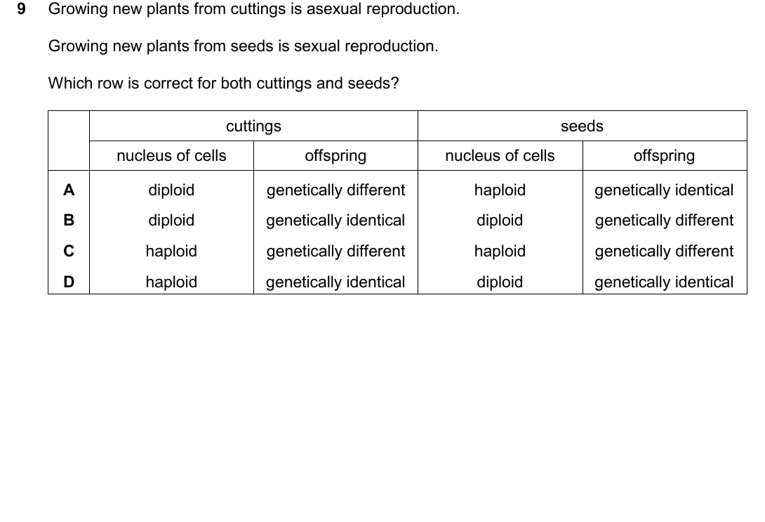 IGCSE 0654 March 2025 Paper 22 Question 9 — Mitosis & meiosis