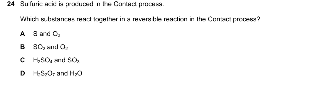 IGCSE 0654 May/June 2022 Paper 21 Question 24 — Reversible reactions