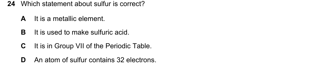 IGCSE 0654 May/June 2023 Paper 11 Question 24 — Group VII halogens