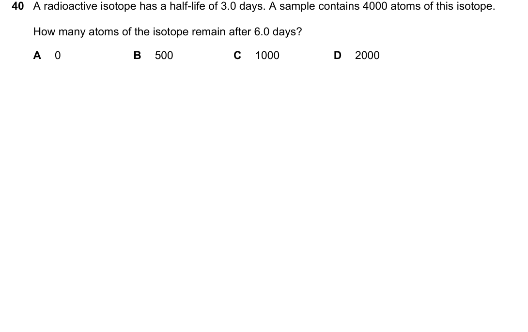 IGCSE 0654 May/June 2023 Paper 11 Question 40 — Isotopes