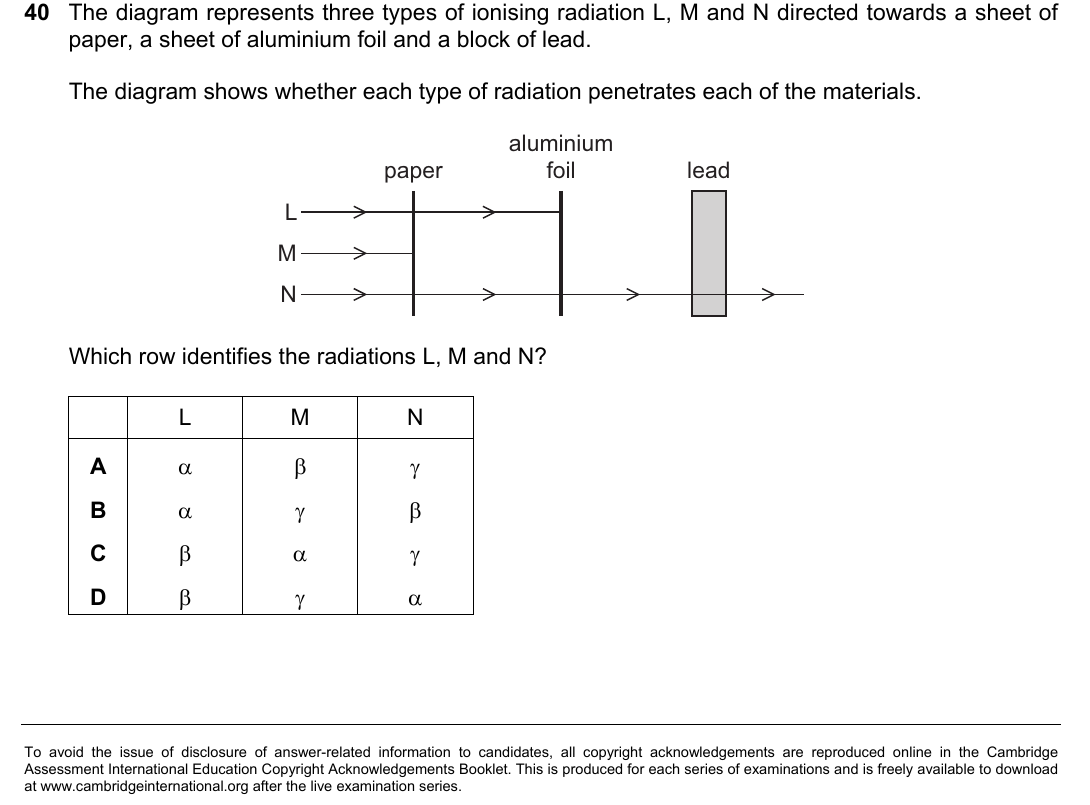 IGCSE 0654 May/June 2023 Paper 12 Question 40 — Ionic bonding
