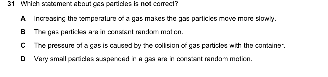 IGCSE 0654 May/June 2023 Paper 13 Question 31 — Kinetic particle model