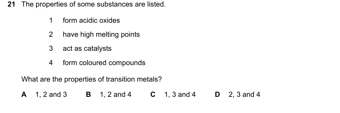 IGCSE 0654 May/June 2023 Paper 21 Question 21 — Transition elements