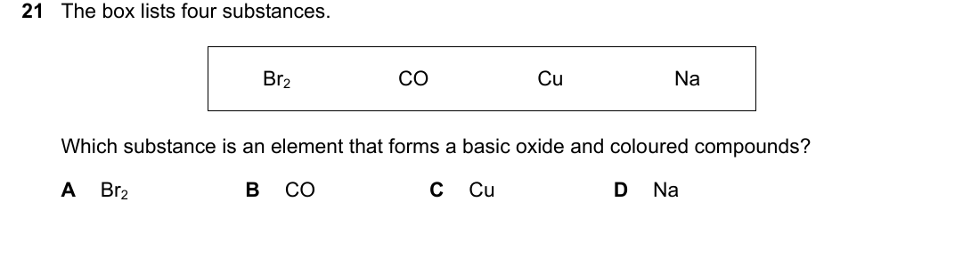 IGCSE 0654 May/June 2023 Paper 22 Question 21 — Transition elements