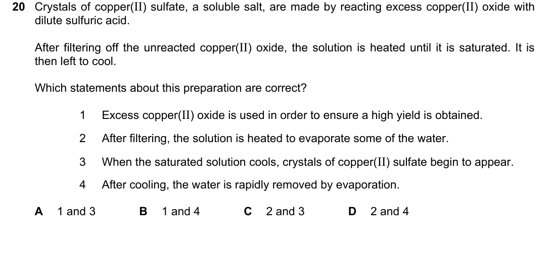 IGCSE 0654 May/June 2023 Paper 23 Question 20 — Preparation of salts