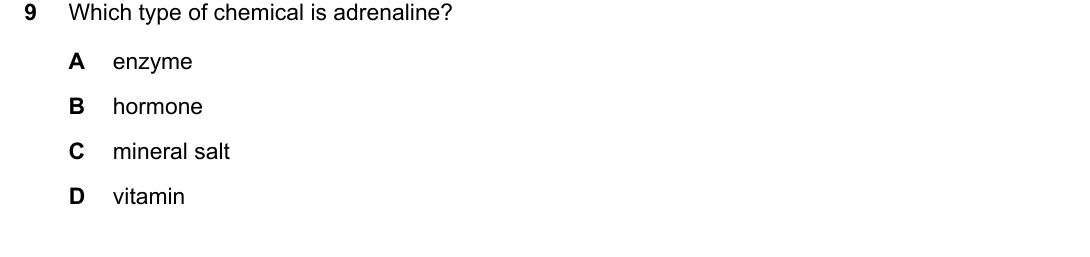 IGCSE 0654 May/June 2023 Paper 23 Question 9 — Hormones