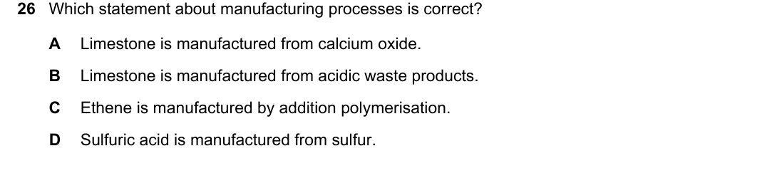 IGCSE 0654 May/June 2024 Paper 11 Question 26 — Polymers