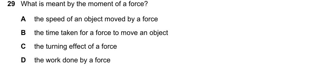 IGCSE 0654 May/June 2024 Paper 22 Question 29 — Turning effect (moments)