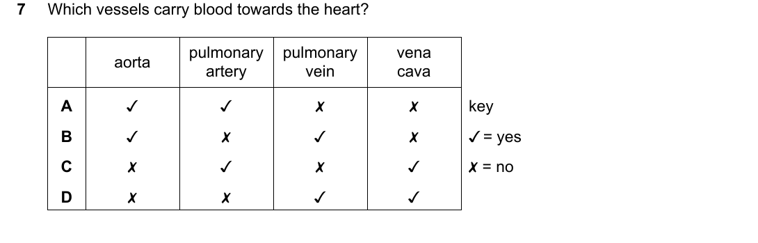 IGCSE 0654 May/June 2024 Paper 23 Question 7 — Blood vessels