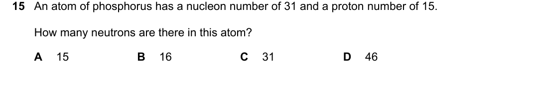 IGCSE 0654 May/June 2025 Paper 11 Question 15 — Atomic structure