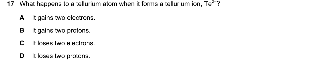 IGCSE 0654 May/June 2025 Paper 11 Question 17 — Atomic structure
