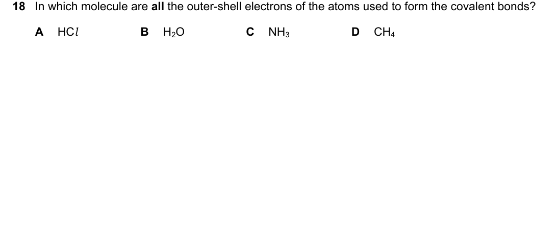 IGCSE 0654 May/June 2025 Paper 11 Question 18 — Covalent bonding