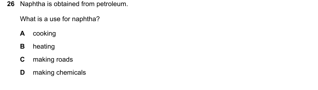 IGCSE 0654 May/June 2025 Paper 11 Question 26 — Fuels & petroleum