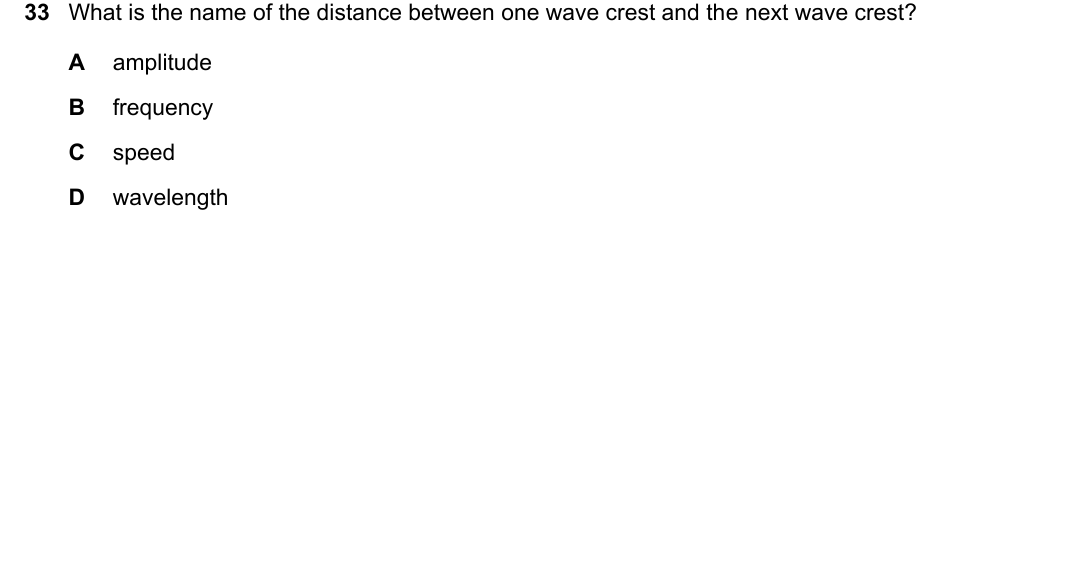 IGCSE 0654 May/June 2025 Paper 11 Question 33 — General properties of waves