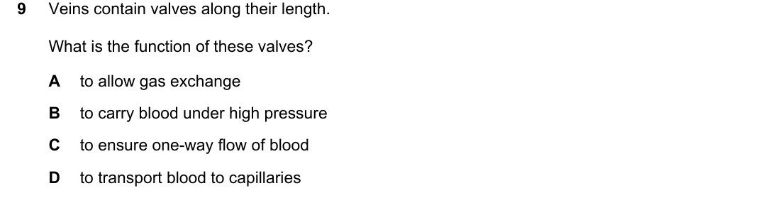 IGCSE 0654 May/June 2025 Paper 11 Question 9 — Gas exchange in humans