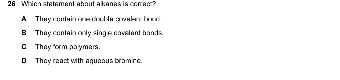IGCSE 0654 May/June 2025 Paper 12 Question 26 — Covalent bonding