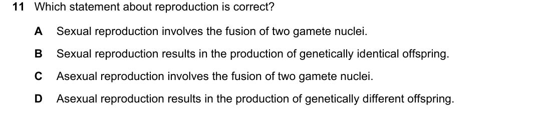 IGCSE 0654 May/June 2025 Paper 13 Question 11 — Asexual & sexual reproduction
