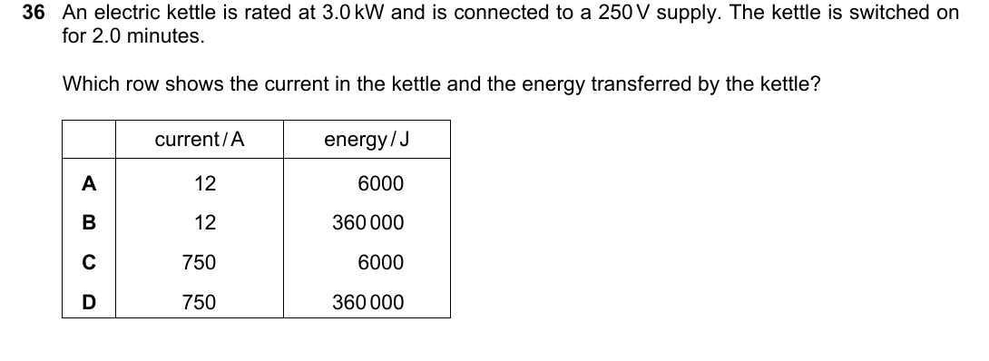 IGCSE 0654 May/June 2025 Paper 21 Question 36 — Current, voltage & resistance