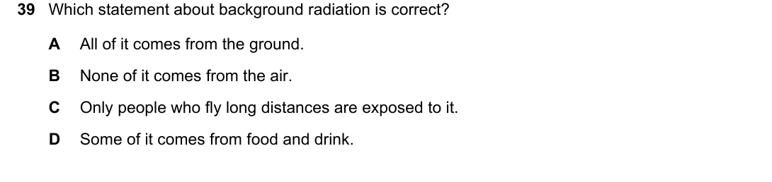 IGCSE 0654 May/June 2025 Paper 21 Question 39 — Radioactivity