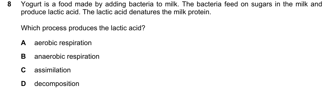 IGCSE 0654 May/June 2025 Paper 21 Question 8 — Aerobic & anaerobic respiration