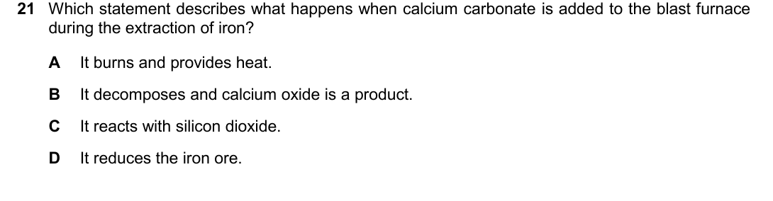 IGCSE 0654 May/June 2025 Paper 22 Question 21 — Extraction of metals