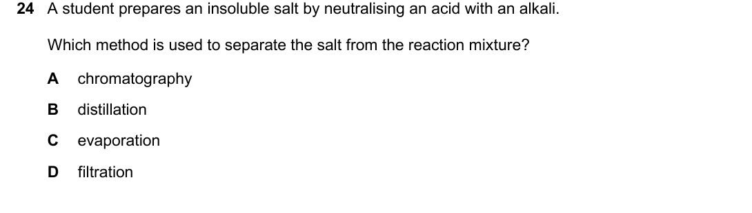 IGCSE 0654 May/June 2025 Paper 22 Question 24 — Preparation of salts