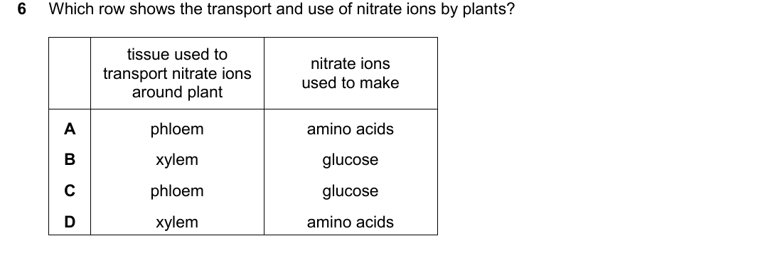 IGCSE 0654 May/June 2025 Paper 22 Question 6 — Mineral needs of plants
