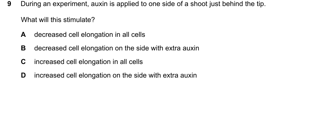 IGCSE 0654 Oct/Nov 2023 Paper 21 Question 9 — Plant tropisms