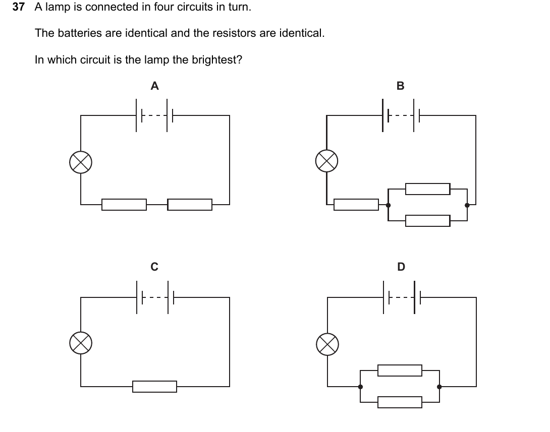 IGCSE 0654 Oct/Nov 2023 Paper 22 Question 37 — Electric circuits