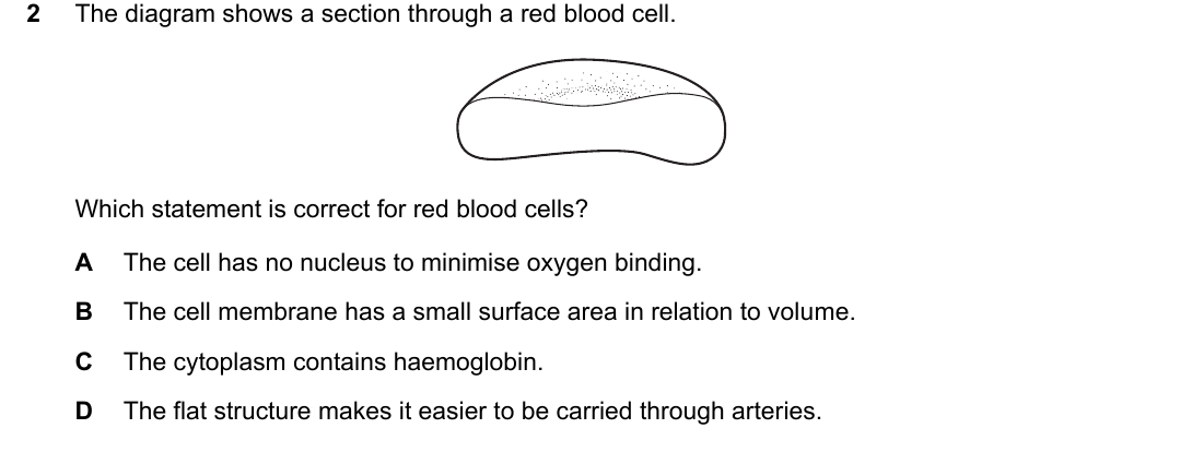 IGCSE 0654 Oct/Nov 2023 Paper 23 Question 2 — Blood